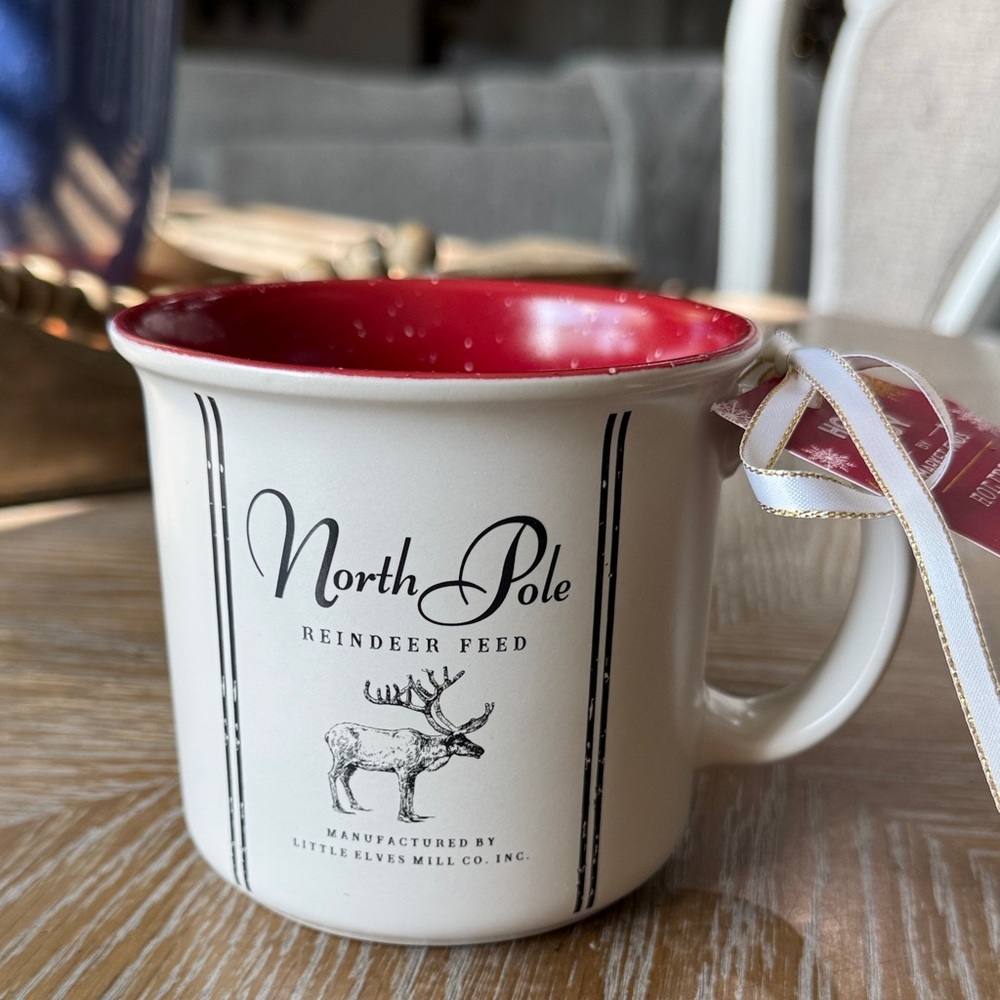 North Pole Reindeer Feed Mug - Red and White by Market Finds